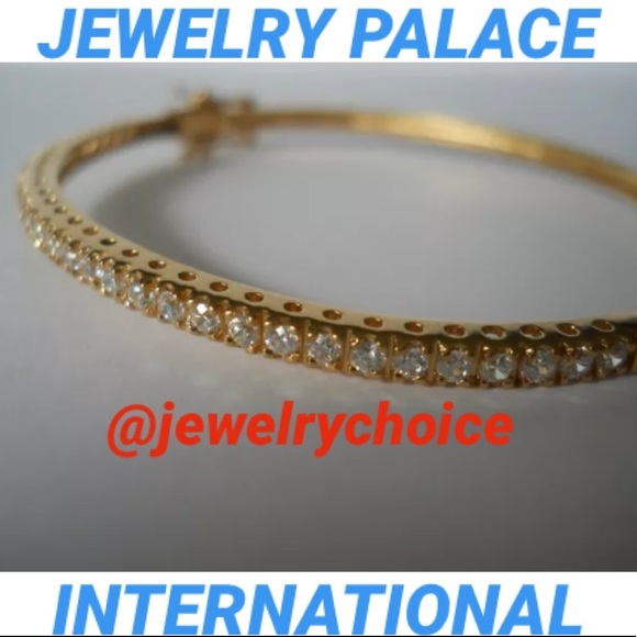 🆕14K Gold Filled Eleganti Tennis Cubic Zirconia Bangle. - Picture 11 of 12